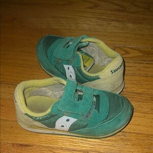 Saucony Baby Jazz Low Pro Green and Yellow Sneakers